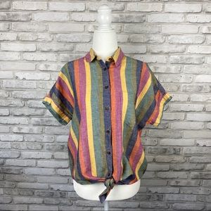 Madewell Striped Button Down Top Size XXS